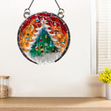 Acrylic Window Hanging Christmas Tree Ornament: Pine Wood Decoration