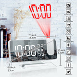 LED Digital Projection Clock with FM Radio & Adjustable Features