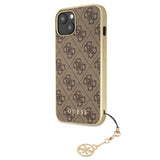 Guess 4G Charms Case Cover für iPhone 13 - Braun