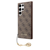 Guess 4G Charms Case Cover für Samsung Galaxy S23 Ultra -  Braun