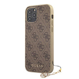 Guess 4G Charms Hülle Cover für iPhone 12/12 Pro 6.1 - Braun