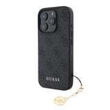 Guess 4G Charm Backcover Case für iPhone 16 Pro  - Grau