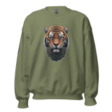 Tiger Head Sweatshirt Print Front, Back, Sidearm | Classic Fit, Unisex Cotton