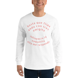 Long Sleeve Shirt: Men's, Spanish Reggaeton Slogan and Back Graphic Woman Bikini 100% Cotton