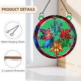 Acrylic Window Hanging Christmas Ornament: Pine Wood Decor Snow