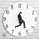 Monty Python-Inspired Silly Walk Clock - Silent, Unique Wall Decor