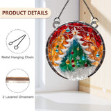 Acrylic Window Hanging Christmas Tree Ornament: Pine Wood Decoration