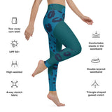 tropical leopard shark yoga leggings - 0