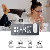 LED Digital Projection Clock with FM Radio & Adjustable Features