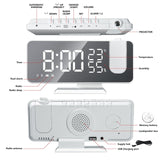 LED Digital Projection Clock with FM Radio & Adjustable Features