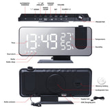 LED Digital Projection Clock with FM Radio & Adjustable Features