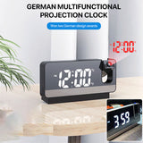 Digital Mirror Projection Alarm Clock with Time, Date & Snooze