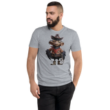 Print T-Shirt Front Cowboy for Men and Outside Label 100% Cotton