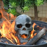 Fire Pit Skull, Halloween heat-resistant, Ceramic flame display