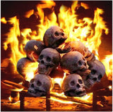 Fire Pit Skull, Halloween heat-resistant, Ceramic flame display