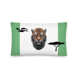 Decorative Pillow with Tiger Print - Soft, Machine-Washable with Hidden Zipper