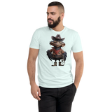 Print T-Shirt Front Cowboy for Men and Outside Label 100% Cotton