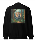 Sweatshirt Tiger Head Graphic Print Front, Back, Sidearm Sweatshirt | Classic Fit, Unisex Soft Cotton and Polyester