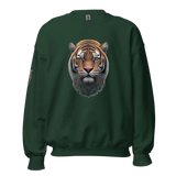 Sweatshirt Tiger Head Graphic Print Front, Back, Sidearm Sweatshirt | Classic Fit, Unisex Soft Cotton and Polyester