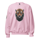 Sweatshirt Tiger Head Graphic Print Front, Back, Sidearm Sweatshirt | Classic Fit, Unisex Soft Cotton and Polyester