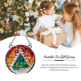 Acrylic Window Hanging Christmas Tree Ornament: Pine Wood Decoration