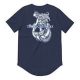 Men's Curved Hem Ancient Mermaid Anchor T-Shirt