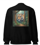 Tiger Head Sweatshirt Print Front, Back, Sidearm | Classic Fit, Unisex Cotton