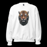 Tiger Head Sweatshirt Print Front, Back, Sidearm | Classic Fit, Unisex Cotton