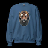 Tiger Head Sweatshirt Print Front, Back, Sidearm | Classic Fit, Unisex Cotton