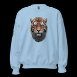 Tiger Head Sweatshirt Print Front, Back, Sidearm | Classic Fit, Unisex Cotton