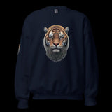 Tiger Head Sweatshirt Print Front, Back, Sidearm | Classic Fit, Unisex Cotton