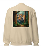 Tiger Head Sweatshirt Print Front, Back, Sidearm | Classic Fit, Unisex Cotton