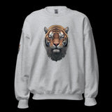 Tiger Head Sweatshirt Print Front, Back, Sidearm | Classic Fit, Unisex Cotton