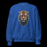 Tiger Head Sweatshirt Print Front, Back, Sidearm | Classic Fit, Unisex Cotton