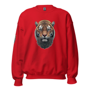 Sweatshirt Tiger Head Graphic Print Front, Back, Sidearm Sweatshirt | Classic Fit, Unisex Soft Cotton and Polyester