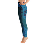 tropical leopard shark yoga leggings - 1