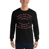 Long Sleeve Shirt: Men's, Spanish Reggaeton Slogan and Back Graphic Woman Bikini 100% Cotton