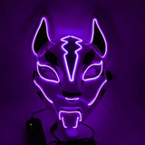 Neon LED Luminous Joker Mask with EL Wire - Halloween Carnival Costume Prop