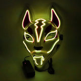 Neon LED Luminous Joker Mask with EL Wire - Halloween Carnival Costume Prop