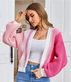 Cardigan lâche de la mode des patchworks pour femmes